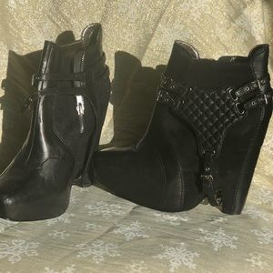Black wedge Booties